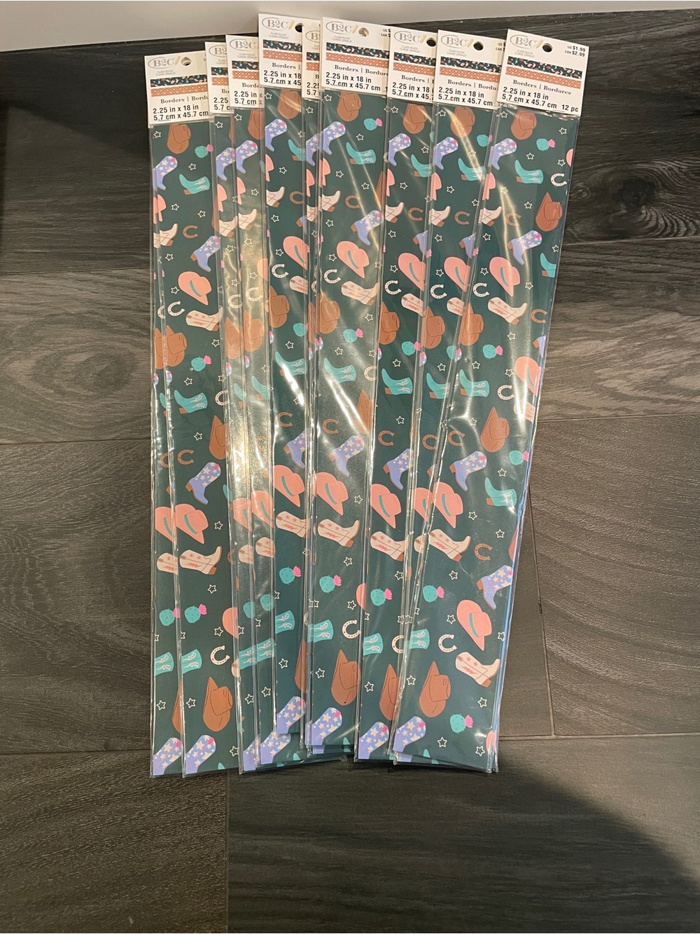 11 Packs of Western Themed Classroom Bulletin Board Border Paper Double Sided.